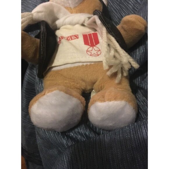 Top Gun Teddy Bear Pilot Plush With Scarf & Aviator Jacket Vtg 8" - Picture 10 of 11